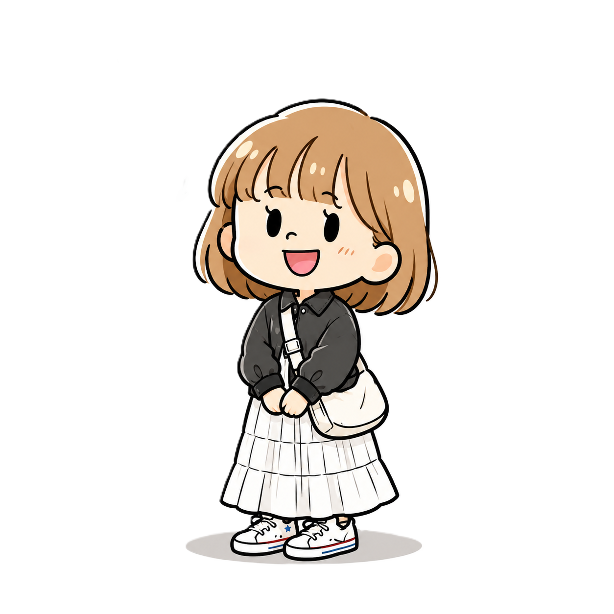 デスクでWebデザインをする平井真琴のイラスト